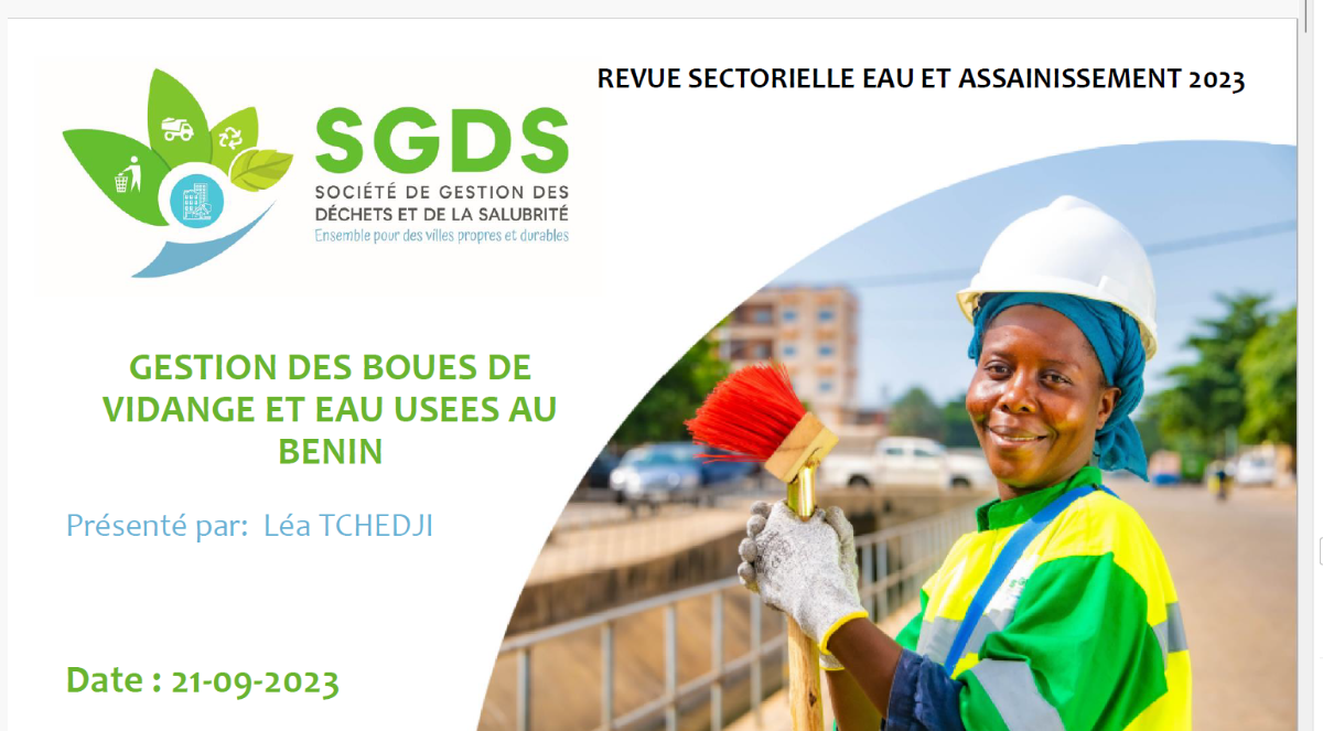 Chantiers de la gestion des boues de vidange et des eaux usées au Bénin